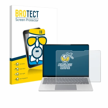 Parte frontale di una confezione del prodotto con il logo del marchio BROTECT. Accanto è raffigurato il dispositivo Microsoft 