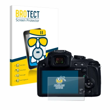 Parte frontale di una confezione del prodotto con il logo del marchio BROTECT. Accanto è raffigurato il dispositivo Panasonic 