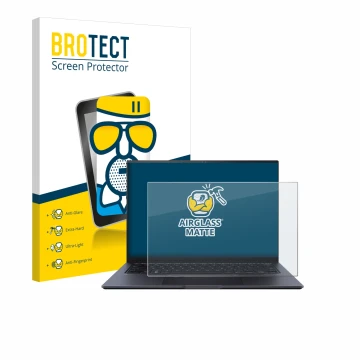 Parte frontale di una confezione del prodotto con il logo del marchio BROTECT. Accanto è raffigurato il dispositivo ASUS ZenBo