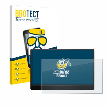 Parte frontale di una confezione del prodotto con il logo del marchio BROTECT. Accanto è raffigurato il dispositivo MSI Pro MP