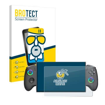 Parte frontale di una confezione del prodotto con il logo del marchio BROTECT. Accanto è raffigurato il dispositivo OneXPlayer