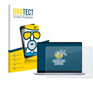 Parte frontale di una confezione del prodotto con il logo del marchio BROTECT. Accanto è raffigurato il dispositivo Dell Inspi