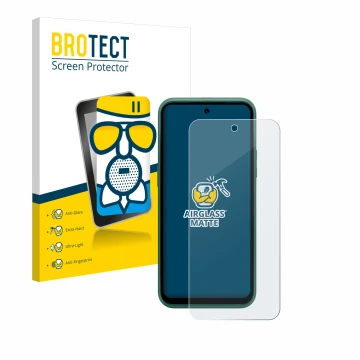 Parte frontale di una confezione del prodotto con il logo del marchio BROTECT. Accanto è raffigurato il dispositivo Nokia XR21