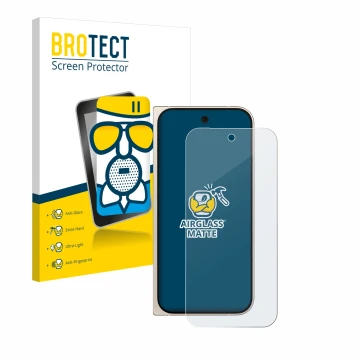 Parte frontale di una confezione del prodotto con il logo del marchio BROTECT. Accanto è raffigurato il dispositivo Google Pix