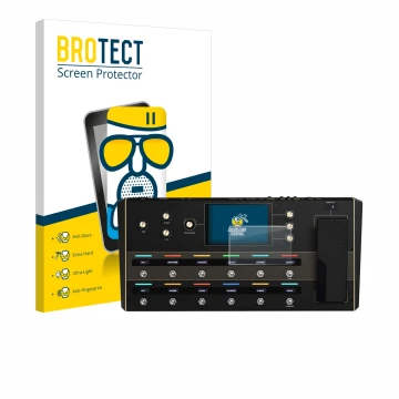 Parte frontale di una confezione del prodotto con il logo del marchio BROTECT. Accanto è raffigurato il dispositivo Headrush P