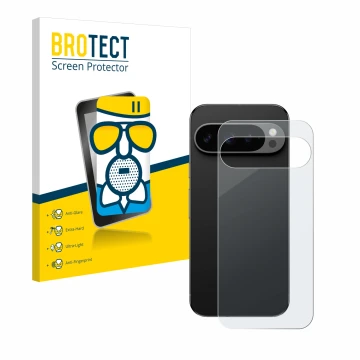 Parte frontale di una confezione del prodotto con il logo del marchio BROTECT. Accanto è raffigurato il dispositivo Google Pix