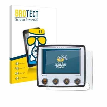 Parte frontale di una confezione del prodotto con il logo del marchio BROTECT. Accanto è raffigurato il dispositivo Skytraxx 5