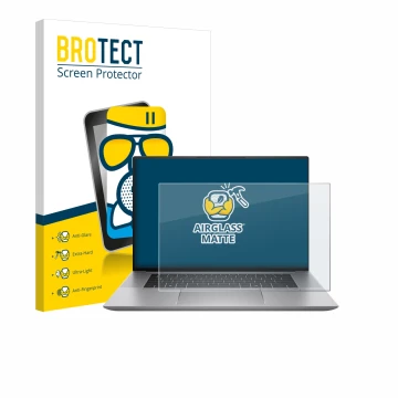 Parte frontale di una confezione del prodotto con il logo del marchio BROTECT. Accanto è raffigurato il dispositivo HP Zbook S