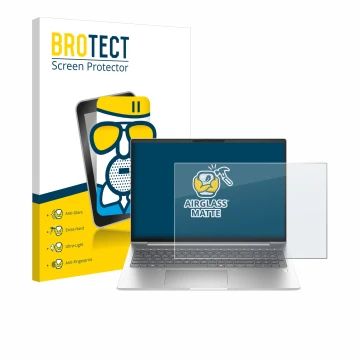 Parte frontale di una confezione del prodotto con il logo del marchio BROTECT. Accanto è raffigurato il dispositivo HP ProBook