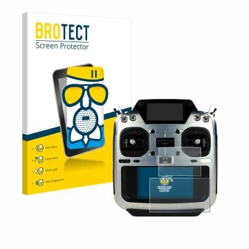 Parte frontale di una confezione del prodotto con il logo del marchio BROTECT. Accanto è raffigurato il dispositivo Futaba T26