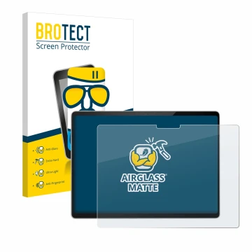 Parte frontale di una confezione del prodotto con il logo del marchio BROTECT. Accanto è raffigurato il dispositivo Microsoft 