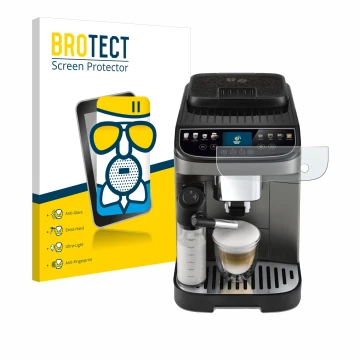 Parte frontale di una confezione del prodotto con il logo del marchio BROTECT. Accanto è raffigurato il dispositivo DeLonghi M