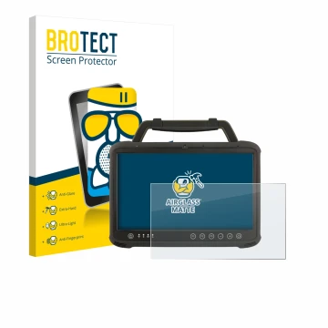 Parte frontale di una confezione del prodotto con il logo del marchio BROTECT. Accanto è raffigurato il dispositivo Winmate M1