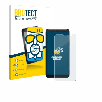 Parte frontale di una confezione del prodotto con il logo del marchio BROTECT. Accanto è raffigurato il dispositivo TCL 403 co