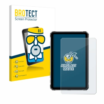 Parte frontale di una confezione del prodotto con il logo del marchio BROTECT. Accanto è raffigurato il dispositivo Doogee R10