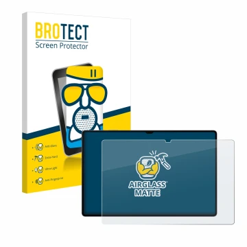 Parte frontale di una confezione del prodotto con il logo del marchio BROTECT. Accanto è raffigurato il dispositivo Samsung Ga