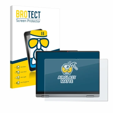 Parte frontale di una confezione del prodotto con il logo del marchio BROTECT. Accanto è raffigurato il dispositivo Lenovo Ide