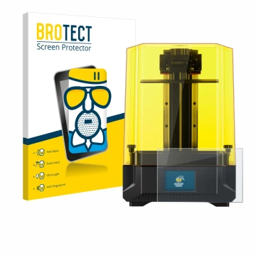 Parte frontale di una confezione del prodotto con il logo del marchio BROTECT. Accanto è raffigurato il dispositivo Anycubic P