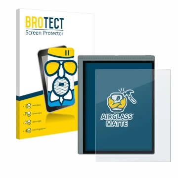 Parte frontale di una confezione del prodotto con il logo del marchio BROTECT. Accanto è raffigurato il dispositivo Bigme B105