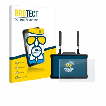 Parte frontale di una confezione del prodotto con il logo del marchio BROTECT. Accanto è raffigurato il dispositivo Hollyland 