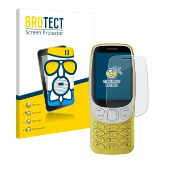 Parte frontale di una confezione del prodotto con il logo del marchio BROTECT. Accanto è raffigurato il dispositivo Nokia 3210