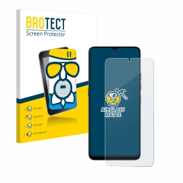 Parte frontale di una confezione del prodotto con il logo del marchio BROTECT. Accanto è raffigurato il dispositivo Umidigi G9