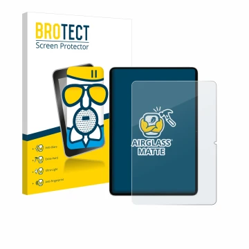 Parte frontale di una confezione del prodotto con il logo del marchio BROTECT. Accanto è raffigurato il dispositivo Xiaomi Pad