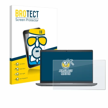 Parte frontale di una confezione del prodotto con il logo del marchio BROTECT. Accanto è raffigurato il dispositivo Dell Latit