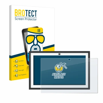 Parte frontale di una confezione del prodotto con il logo del marchio BROTECT. Accanto è raffigurato il dispositivo Amazon Ech