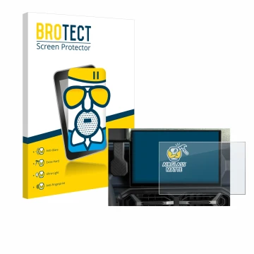 Parte frontale di una confezione del prodotto con il logo del marchio BROTECT. Accanto è raffigurato il dispositivo Dacia Dust