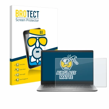 Parte frontale di una confezione del prodotto con il logo del marchio BROTECT. Accanto è raffigurato il dispositivo Dell Latit