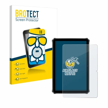 Parte frontale di una confezione del prodotto con il logo del marchio BROTECT. Accanto è raffigurato il dispositivo Oukitel RT