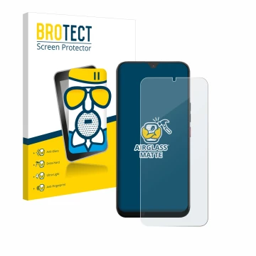 Parte frontale di una confezione del prodotto con il logo del marchio BROTECT. Accanto è raffigurato il dispositivo Volla Phon