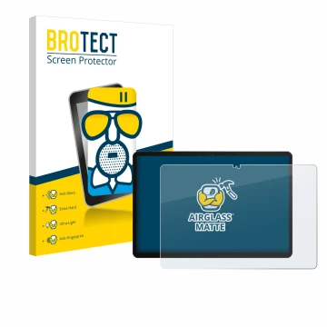 Parte frontale di una confezione del prodotto con il logo del marchio BROTECT. Accanto è raffigurato il dispositivo Chuwi Hi10