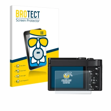 Parte frontale di una confezione del prodotto con il logo del marchio BROTECT. Accanto è raffigurato il dispositivo Panasonic 