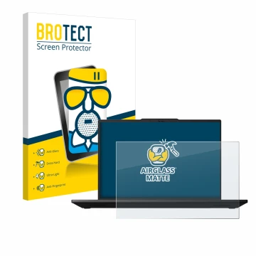 Parte frontale di una confezione del prodotto con il logo del marchio BROTECT. Accanto è raffigurato il dispositivo Lenovo Thi