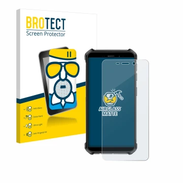 Parte frontale di una confezione del prodotto con il logo del marchio BROTECT. Accanto è raffigurato il dispositivo Ulefone Ar