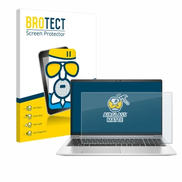 Parte frontale di una confezione del prodotto con il logo del marchio BROTECT. Accanto è raffigurato il dispositivo HP EliteBo