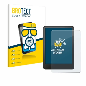 Parte frontale di una confezione del prodotto con il logo del marchio BROTECT. Accanto è raffigurato il dispositivo Amazon Kin