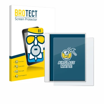 Parte frontale di una confezione del prodotto con il logo del marchio BROTECT. Accanto è raffigurato il dispositivo Boox Note 