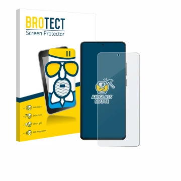 Parte frontale di una confezione del prodotto con il logo del marchio BROTECT. Accanto è raffigurato il dispositivo Xiaomi Poc