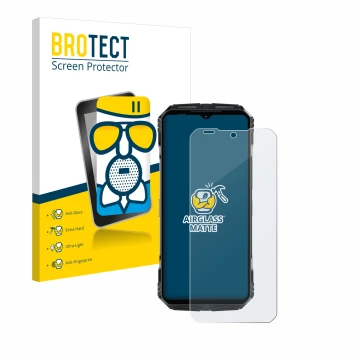 Parte frontale di una confezione del prodotto con il logo del marchio BROTECT. Accanto è raffigurato il dispositivo Doogee S11