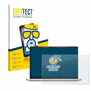 Parte frontale di una confezione del prodotto con il logo del marchio BROTECT. Accanto è raffigurato il dispositivo Dell Pro 1