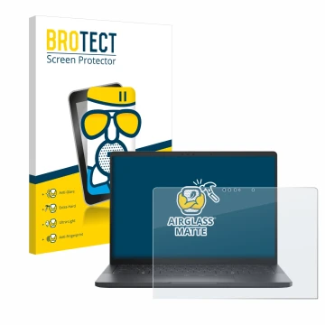 Parte frontale di una confezione del prodotto con il logo del marchio BROTECT. Accanto è raffigurato il dispositivo Dell Pro 1