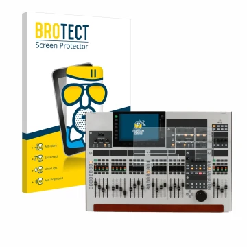 Parte frontale di una confezione del prodotto con il logo del marchio BROTECT. Accanto è raffigurato il dispositivo Behringer 