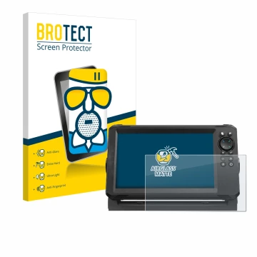 Parte frontale di una confezione del prodotto con il logo del marchio BROTECT. Accanto è raffigurato il dispositivo Lowrance E