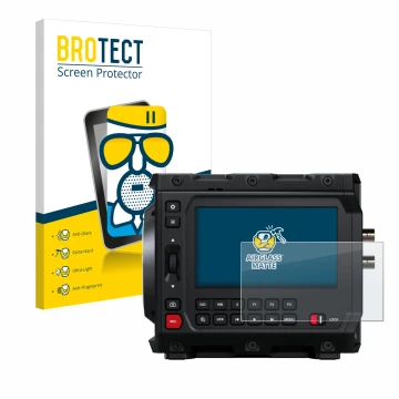 Parte frontale di una confezione del prodotto con il logo del marchio BROTECT. Accanto è raffigurato il dispositivo Blackmagic
