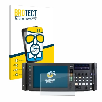 Parte frontale di una confezione del prodotto con il logo del marchio BROTECT. Accanto è raffigurato il dispositivo Behringer 