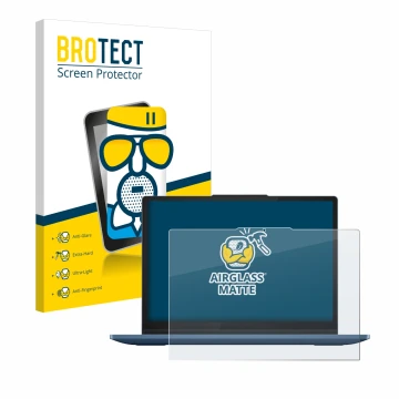 Parte frontale di una confezione del prodotto con il logo del marchio BROTECT. Accanto è raffigurato il dispositivo Lenovo Ide