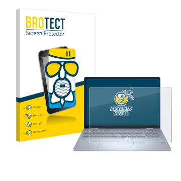 Parte frontale di una confezione del prodotto con il logo del marchio BROTECT. Accanto è raffigurato il dispositivo Dell 16 Pl